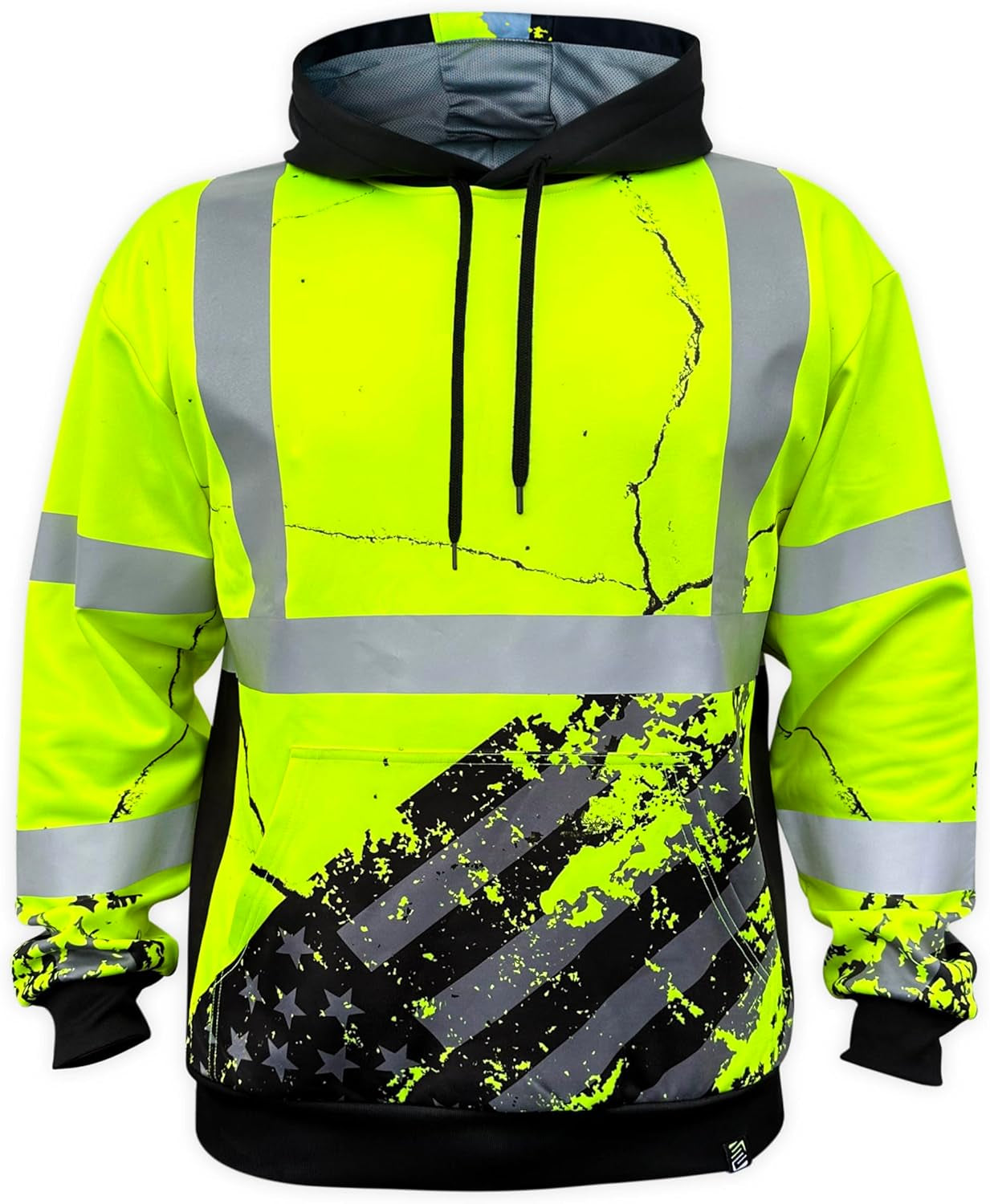 High Visibility Hoodie - SS360 American Grit ANSI Class 3 Type R Hi Vis Hoodie - Cold Weather Reflective Jacket