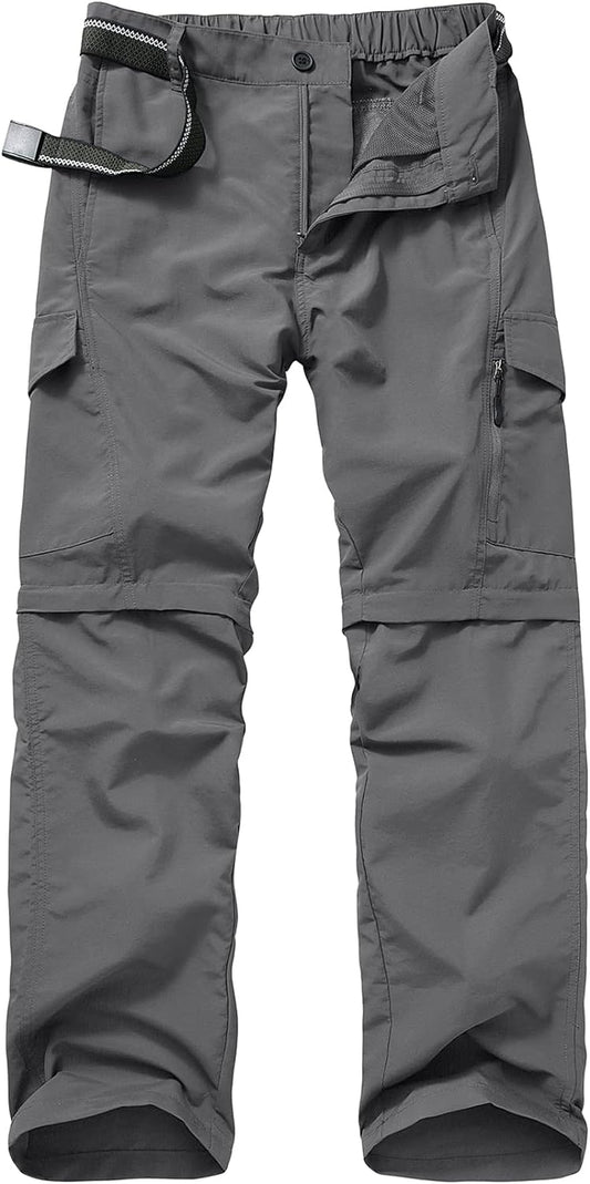 Mens Hiking Pants Quick Dry Lightweight Fishing Pants Convertible Zip off Cargo Work Pants Trousers