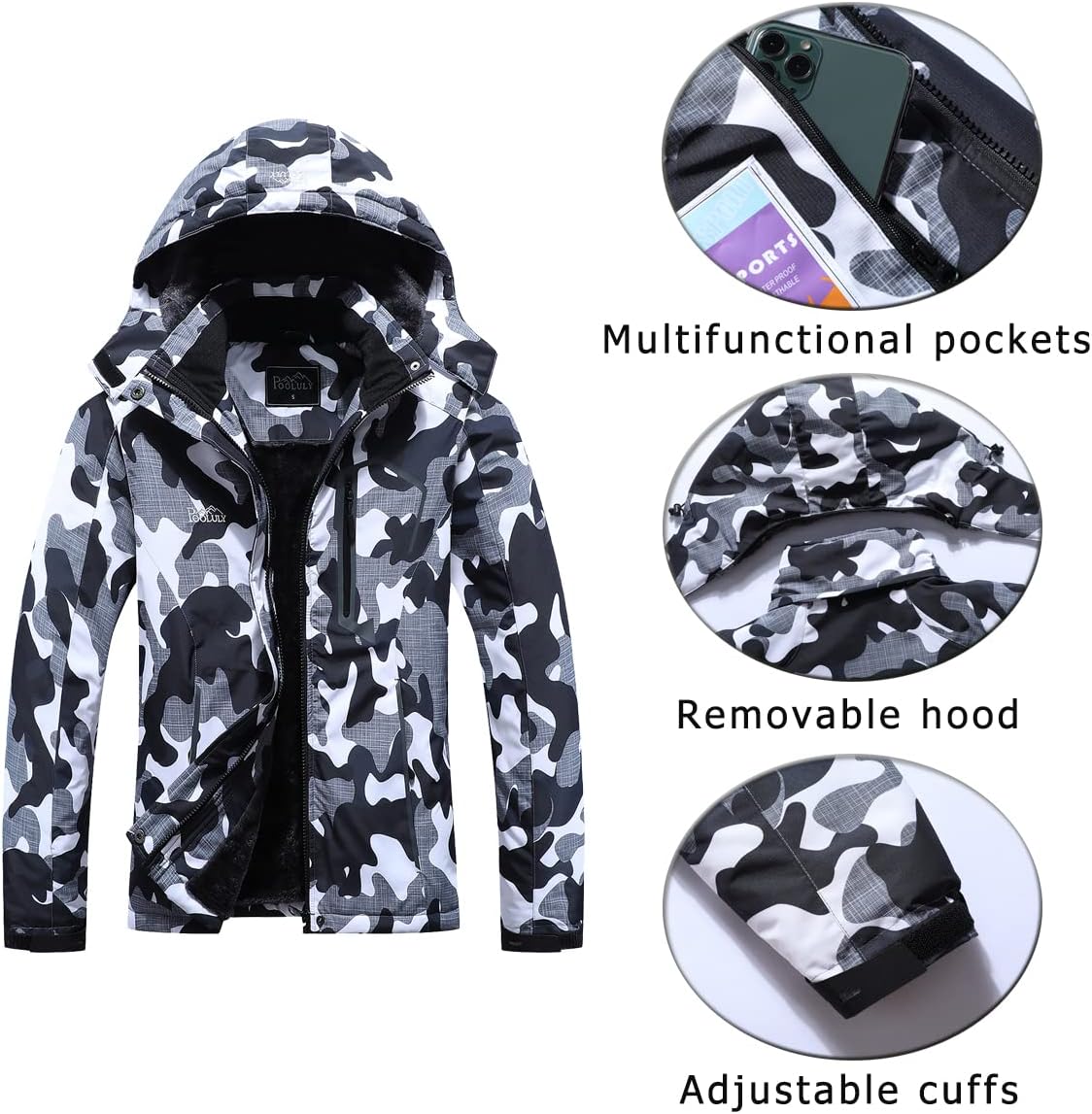 Women's Ski Jacket Warm Winter Waterproof Windbreaker Hooded Raincoat Snowboarding Jackets